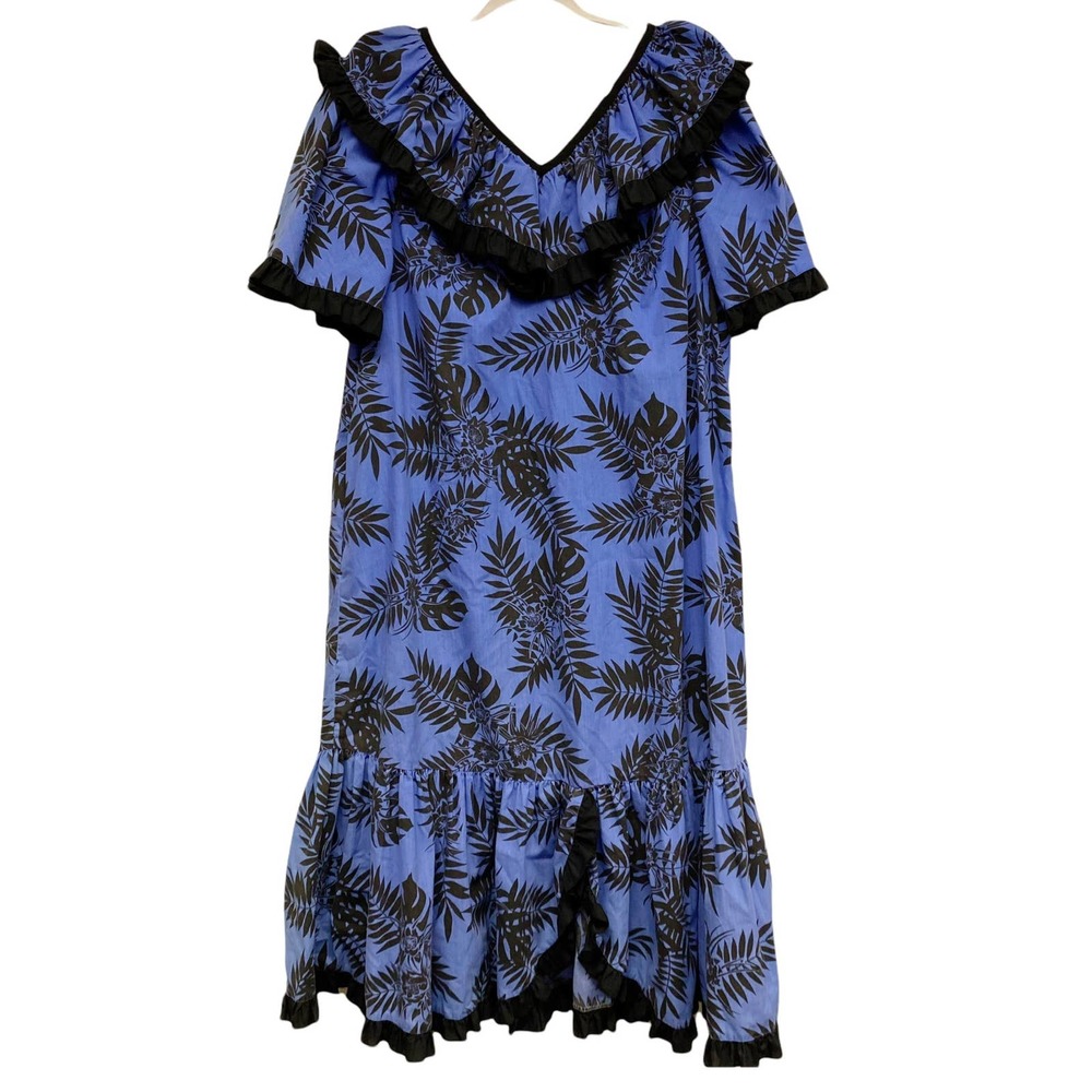 Vintage Lolenani Womens Size 20 Tropical Print Ruffle Hawaiian Dress